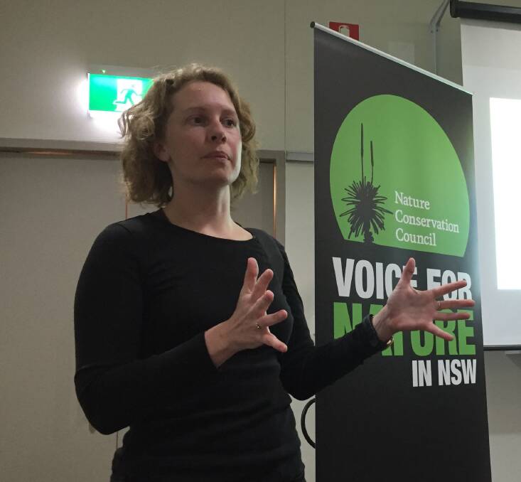 HUGE IMPACT: Nature Conservation Council campaigns director Daisy Barham spoke to a large crowd ABOUT the impending effects of climate change in Goulburn last week. 