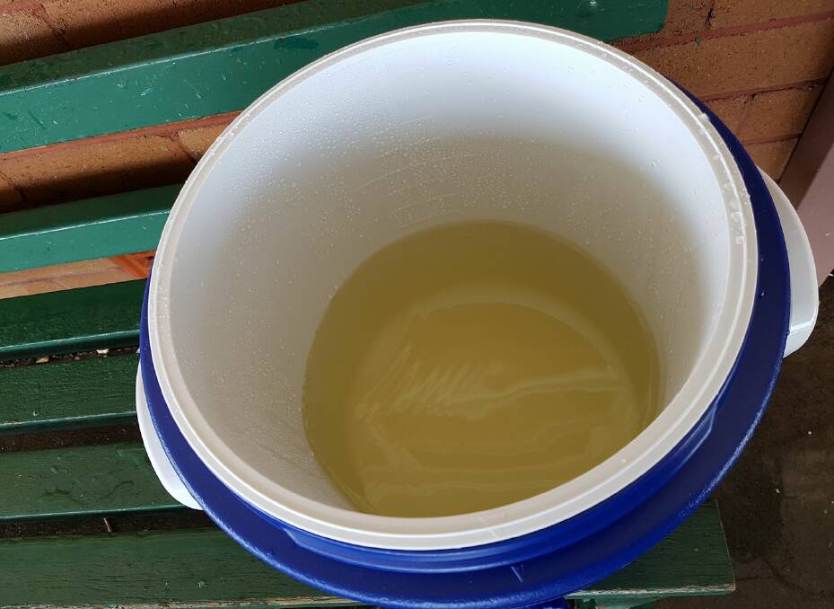 DIRTY WATER: A woman in Union Street, Goulburn supplied this photo of her water. Picture: Facebook.