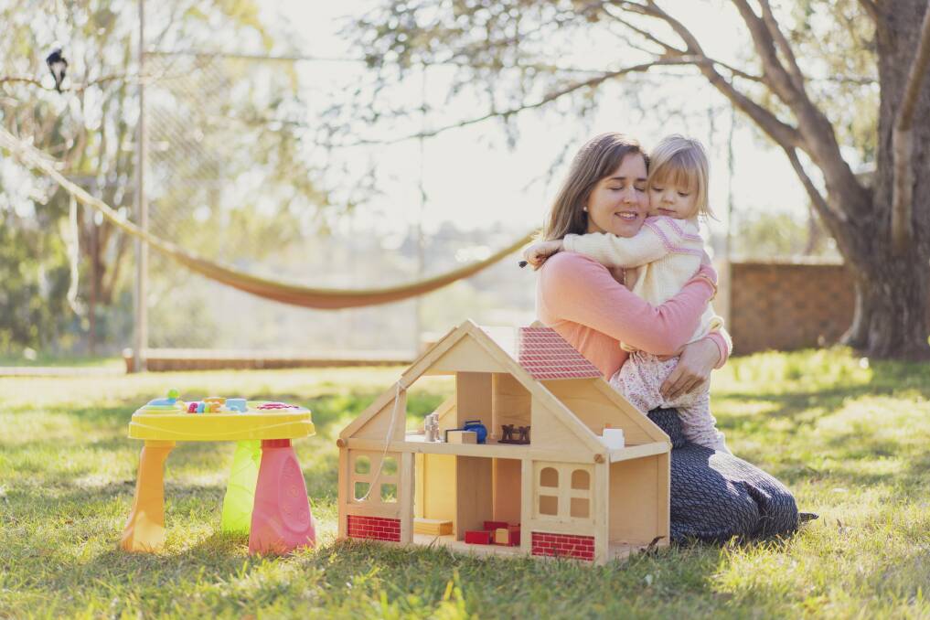 Jasmin Jones and her daughter Rosella, 2, at her home in Yass. Jasmin has been fighting for a maternity unit in the town for nine years. Picture: Dion Georgopoulos