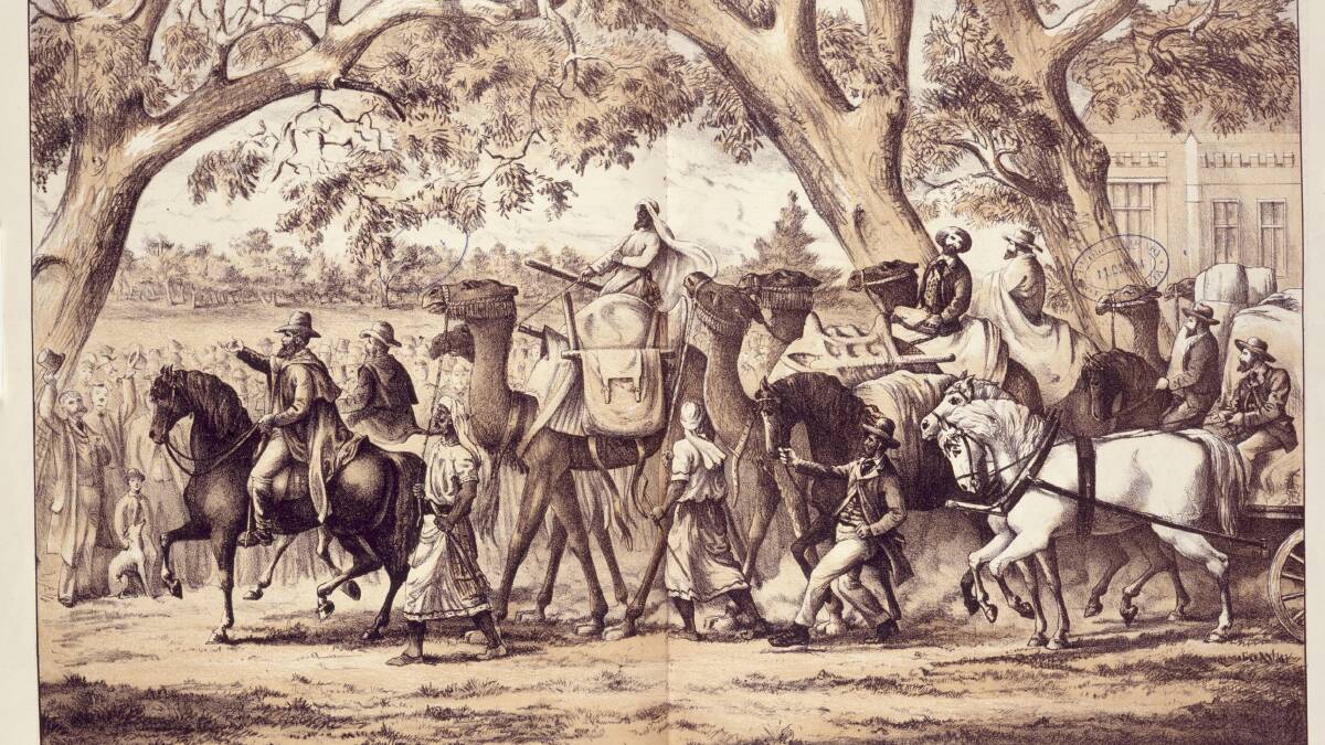 WITNESSING HISTORY: Burke and Wills depart Melbourne in 1860, as seen by Charles McAlister. Photo: Culture Victoria.