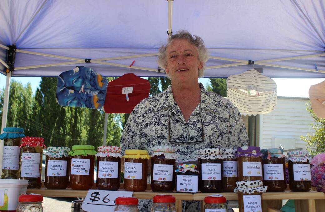 DELICIOUS: Margie’s Pantry was set up with treats from the kitchen at the Lions Club Country Market in Orchard Street on Sunday. 