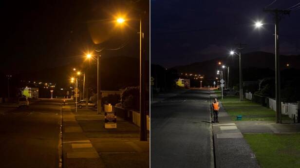 LED street lights are brighter, have technology that can interact with smartphones, and can be fitted with infra-red sensors to power down when not needed. Photo: supplied