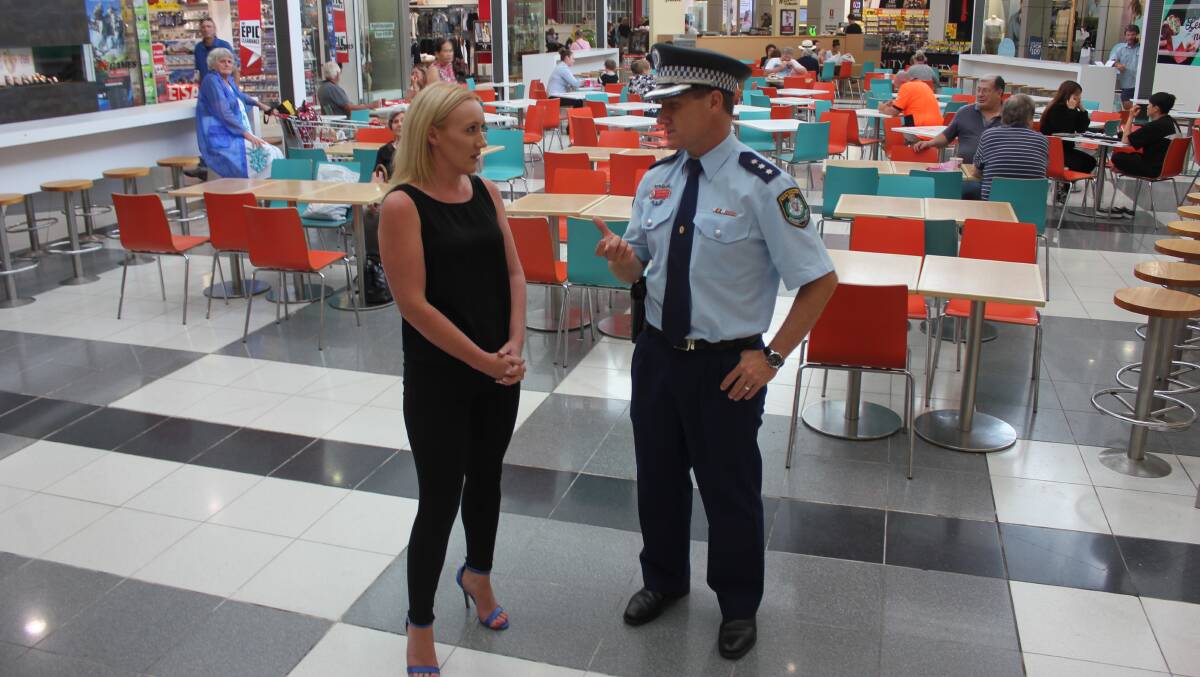 Goulburn Square retail manager Natalie Young and Hume LAC Detective Inspector Chad Gillies both support ban notices against problem shoppers.