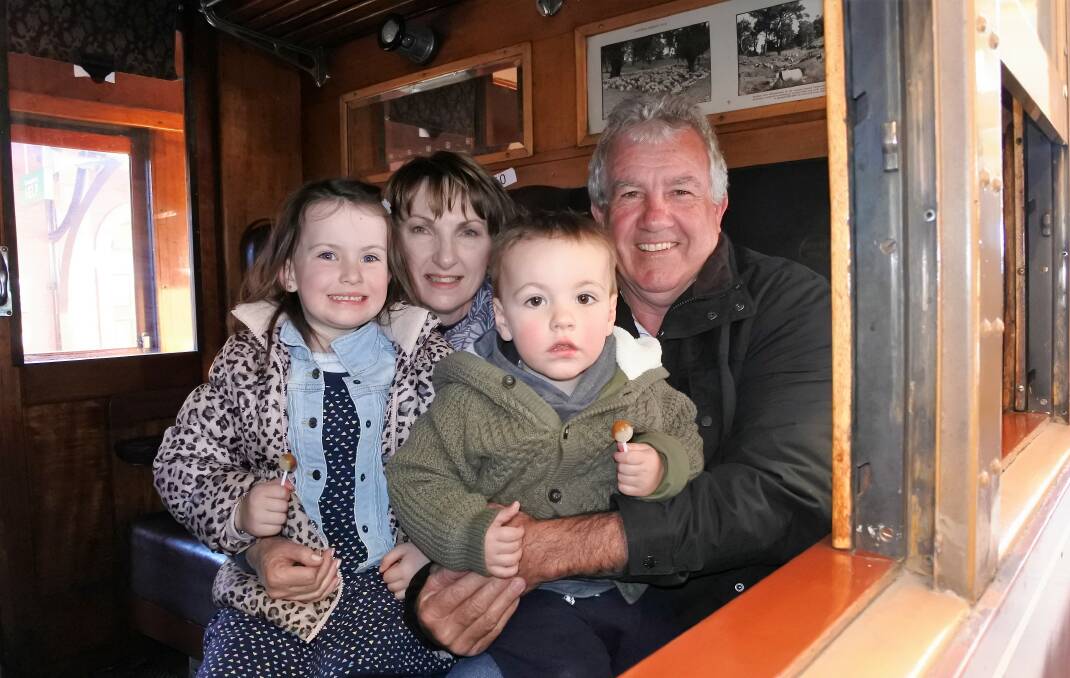 Every seat was a window seat, discovered Lil and Chris Ryan with grandchildren Audrey and Tom Gurr of Goulburn. Photos: Ainsleigh Sheridan