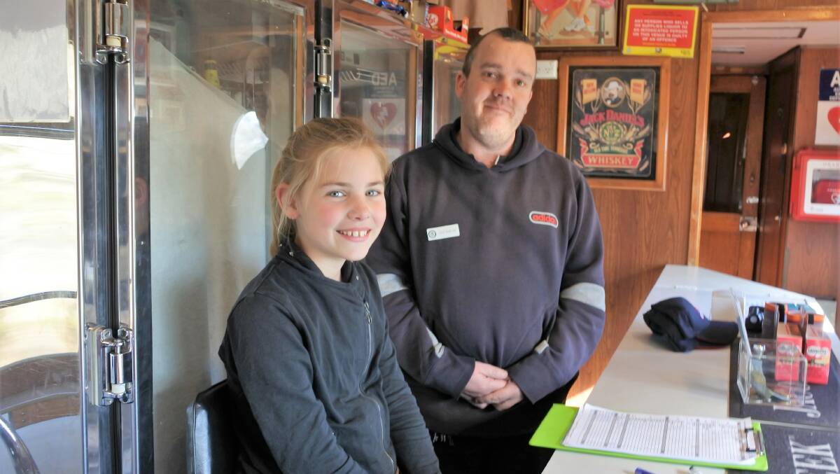 Canberra Railway Museum volunteers Lauren Wind and Paul Barlow served in the on-board kiosk.