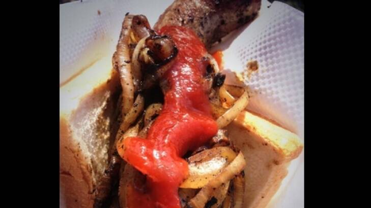 Did you want a sausage with those onions? Voters in the 2013 federal election posted their sausage snaps on Twitter with the hashtag #snagvotes. Photo: Twitter: @lizmatkovich