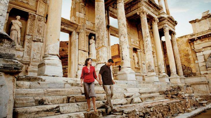 Silversea passengers in Ephesus in Turkey.