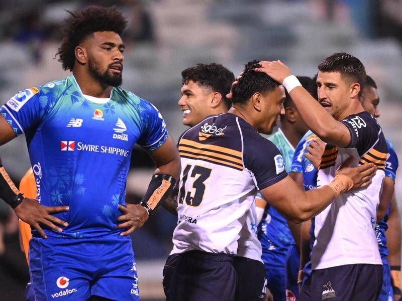 The Brumbies beat Fijian Drua last time out and will be chasing bonus points against the Waratahs. (Lukas Coch/AAP PHOTOS)