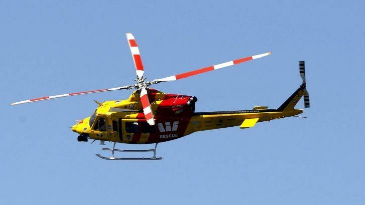 A Westpac Lifesaver helicopter helped search for the missing hiker.  Photo: Darren Pateman