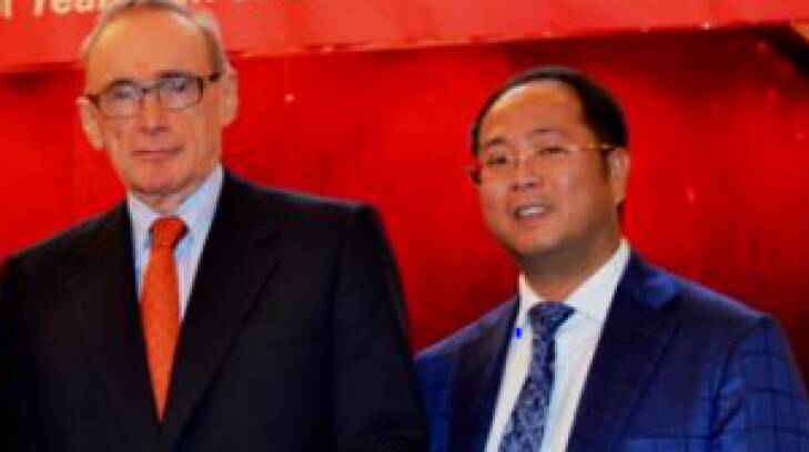 Former Foreign Minister Bob Carr and  Huang Xiangmo. Photo: Supplied
