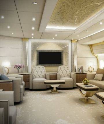 Lounge of a VIP Boeing 747-8 2. Photo: Greenpoint Technologies