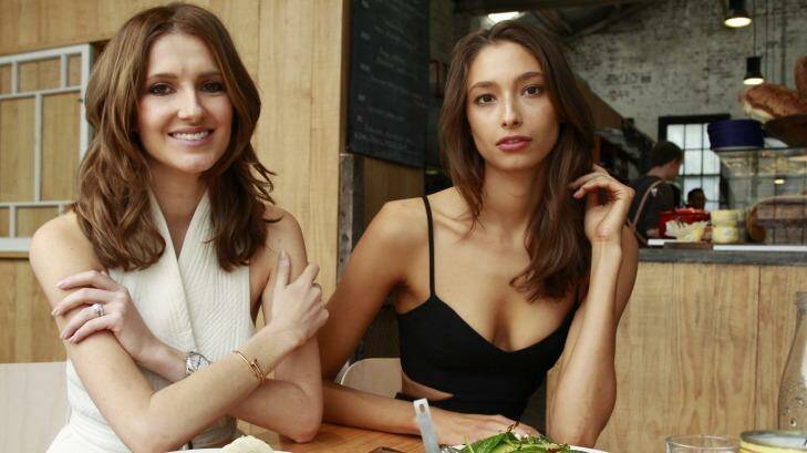 Scouted at 15:  Kate Waterhouse, left, with top model Alexandra Agostone. Photo: Louise Kennerley