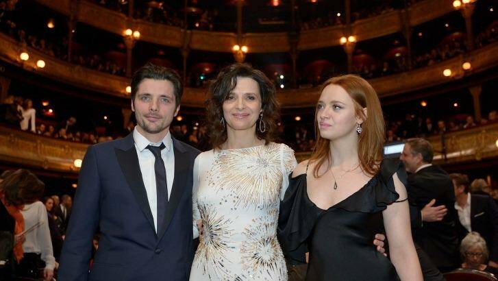 Juliette with children Raphael and Hanna at this year's Cesar Awards in Paris. Photo: Jean-Claude Cohen  / VISUAL Press Agency