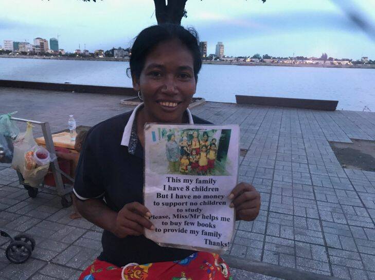 Yem Chanthy is a street beggar in Cambodia's capital Phnom Penh, and the adopted daughter of Australian film maker James Ricketson, who was arrested in June and charged with spying on the regime of Prime Minister Hun Sen