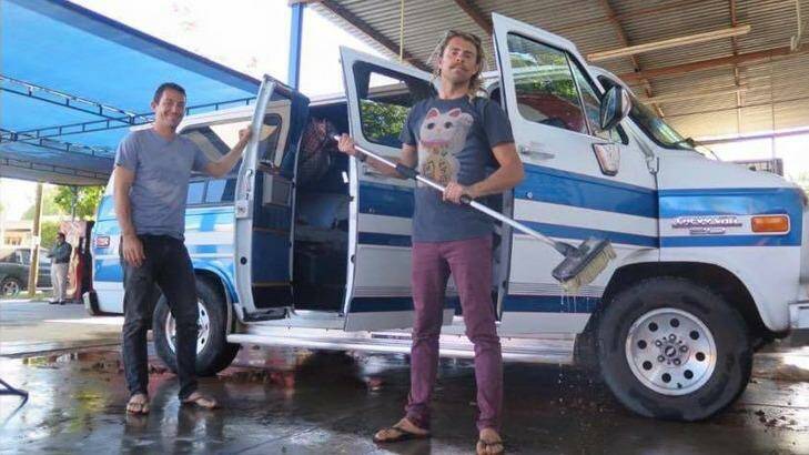 Adam Coleman and Dean Lucas with their van.