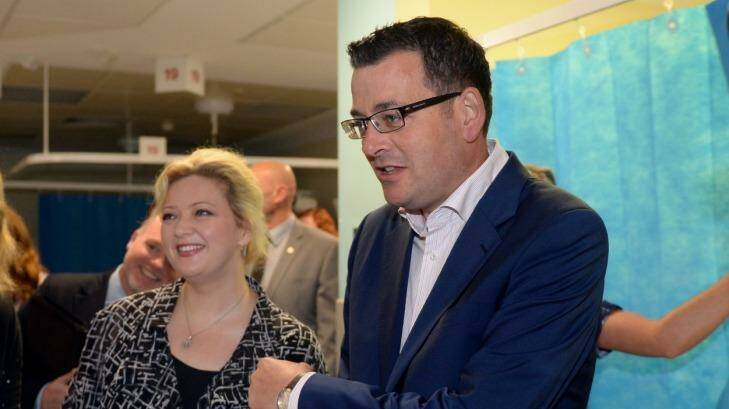 Premier Daniel Andrews with Health Minister Jill Hennessy. Photo: Penny Stephens 