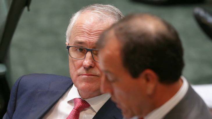 Malcolm Turnbull told question time on Wednesday Mal Brough's "guilt or innocence is not determined by public denunciation". Photo: Alex Ellinghausen