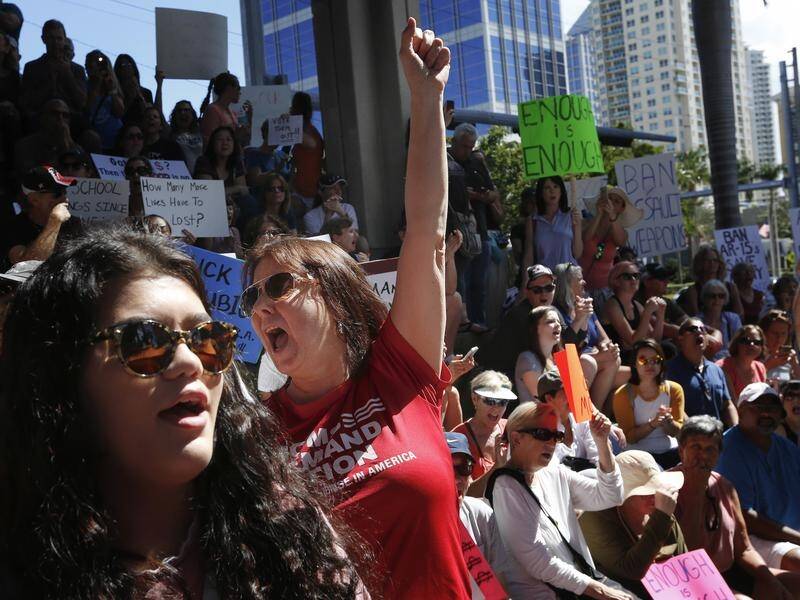 Students have mobilised across the US to organise rallies and a walkout for stronger gun laws.