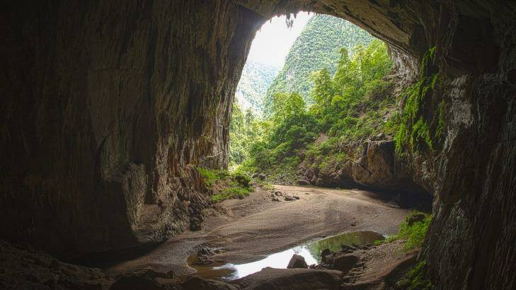 The cave entrance.