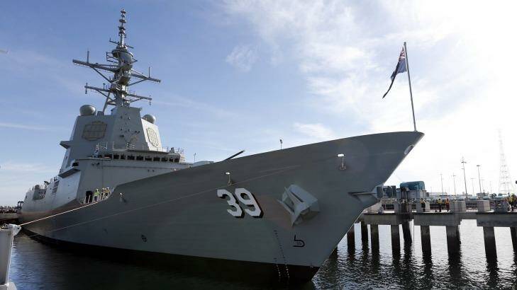 The HMAS Hobart air warfare destroyer.