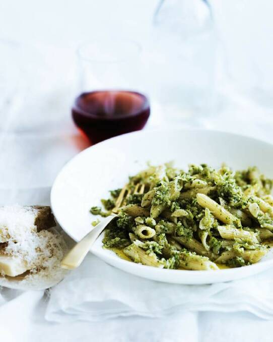 Neil Perry's broccoli and anchovy penne <a href="http://www.goodfood.com.au/good-food/cook/recipe/broccoli-and-anchovy-penne-20140310-34gsq.html"><b>(RECIPE HERE).</b></a> Photo: William Meppem