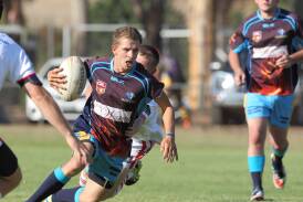 Brahmans halfback Hayden Bee was a bright spark in his team’s losses at the Woodbridge Cup tens carnival at Grenfell at the weekend. Photo: Makayla Walker. 