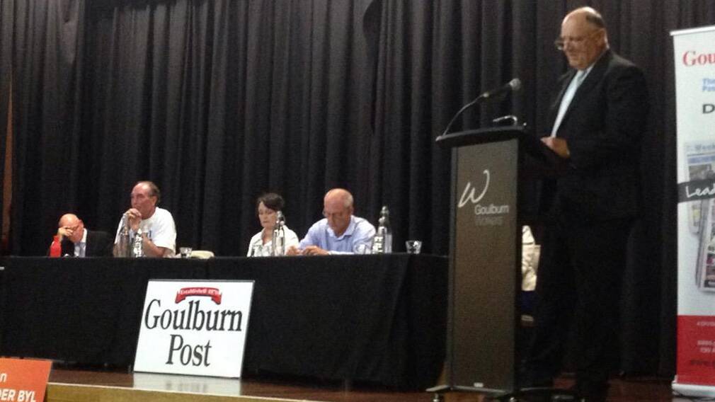 Tweeted by @GoulburnPost at the Goulburn Post Candidates Forum.