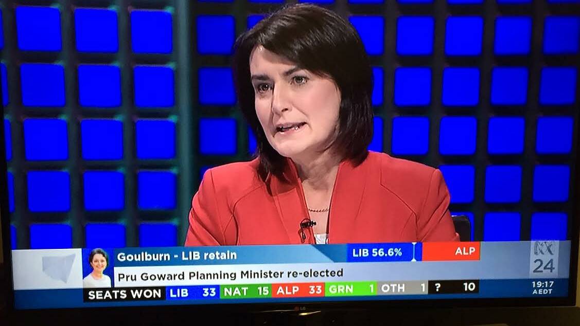At 7.15, ABC is already calling it for Pru Goward.