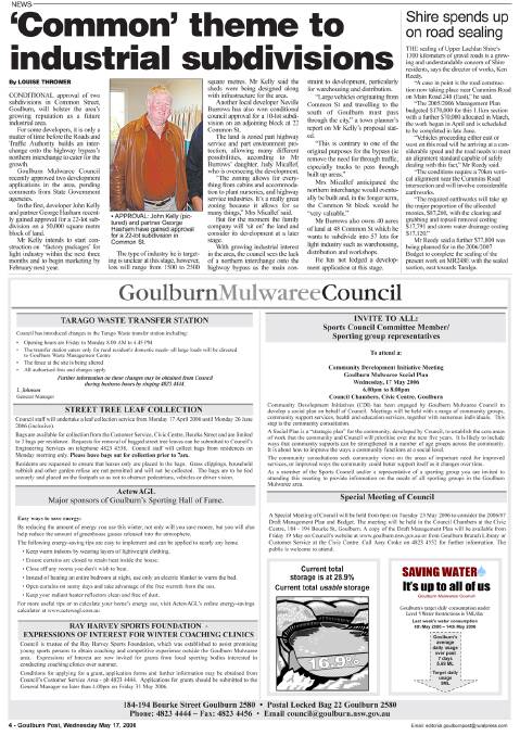 FLASHBACK EDITION | Goulburn Post, Wednesday May 17, 2006