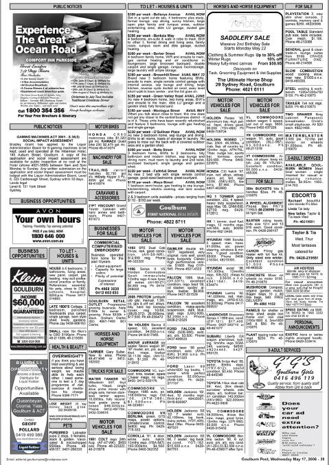 FLASHBACK EDITION | Goulburn Post, Wednesday May 17, 2006