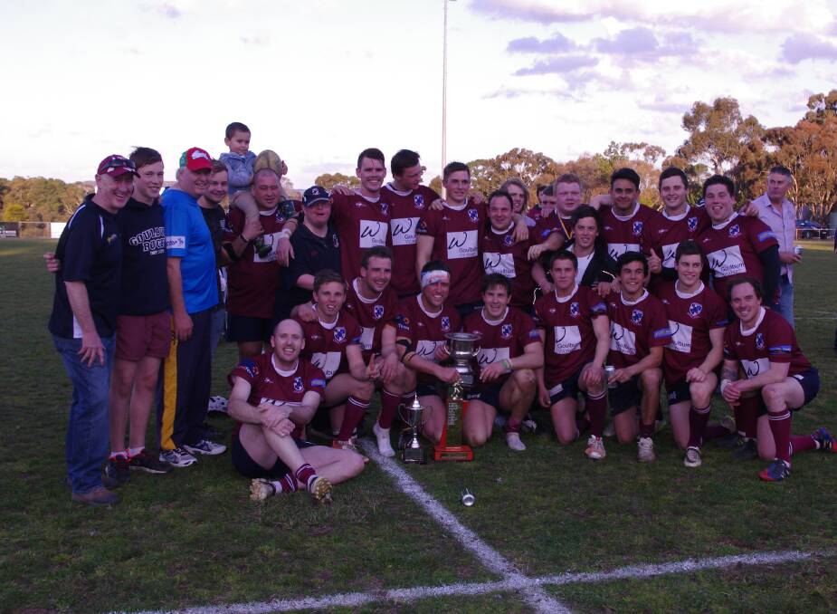 PREMIERS: 2015 Rugby Union First Grade Premiers Goulburn Dirty Reds. (Photo by Darryl Fernance.) 