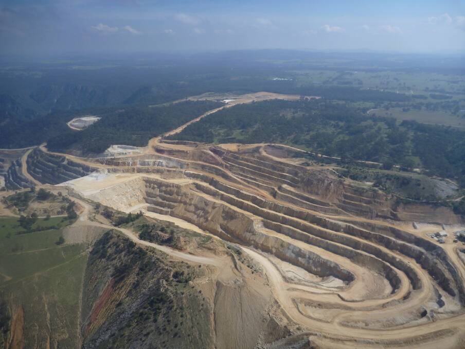 DIGGING IN: An aerial shot of Boral’s Marulan South Limestone mine.