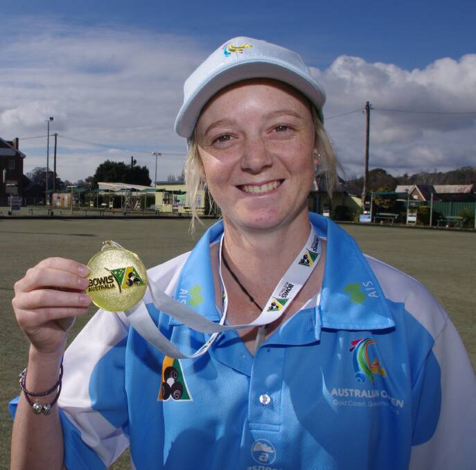 GOLD: Ellen Ryan, 18, back at the Goulburn Railway Bowling Club where she began playing bowls socially with her family, after winning the Australian Women’s Open Singles Championship on Wednesday at Broadbeach Bowling Club against 58-year-old Maree Gibbs from Millmerran, Qld.