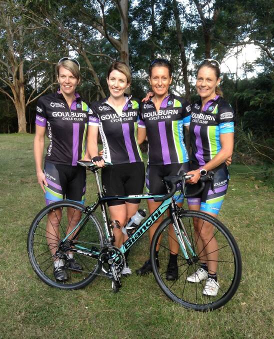 CATCHING ON: Nadine Moroney, Shannon Apps, Kylie Brooker and Michelle Crawford are flying the female flag for Goulburn Cycling Club.