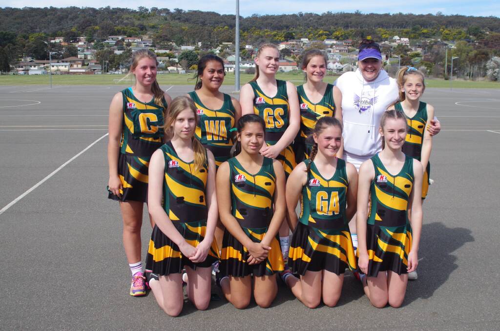 INTERMEDIATE CHAMPIONS: Mulwarriors, one of the Goulburn teams competing in the ACT carnival on Sunday. Back (l-r) Amy Canty, Shontaye W, Emma Hayes, Chloe Furner, coach Belinda Cudaj and Becky Ford. Front: Sarah Absalom, Visharn Edwards, Hannah Cudaj and Kirsty Toole. Absent Holly Boyland and Jamie Whitton.