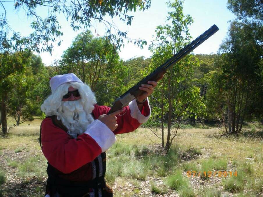 HO,HO,HO: Santa Claus himself will be attending the Goulburn Workers Field and Game Clay Target Club's biggest shoot of the year on December 6. (Photo supplied)   