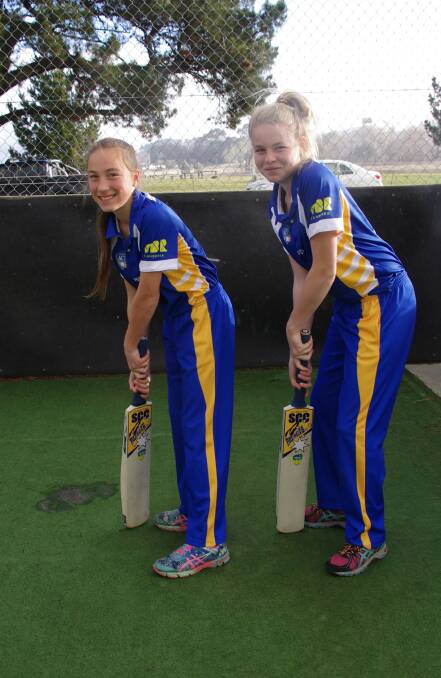 LOOKING FORWARD: Goulburn’s ACT Meteors Indoor Cricket representatives Mikaylah John and Meg Woodberry are looking forward to the coming summer cricket season and continuing to play indoor cricket for the ACT state teams. Photo: Darryl Fernance 