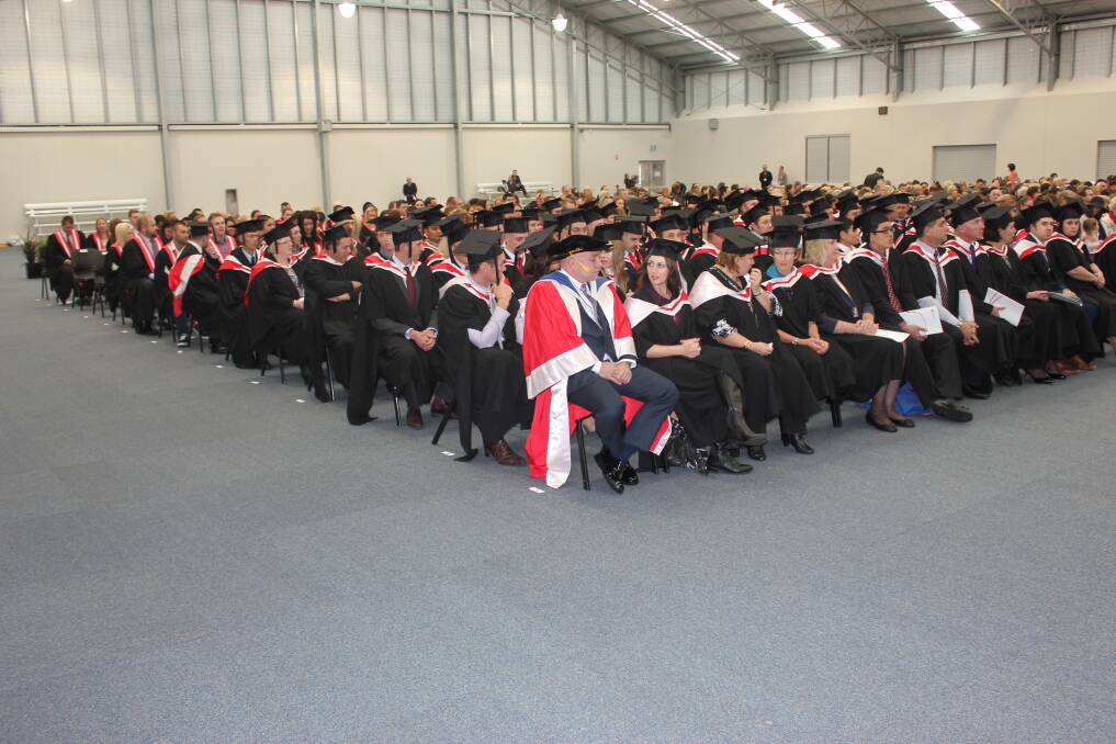 RELIEF: All 168 graduates gathered at the Veolia Arena ready to graduate from their Bachelors and Masters degrees in Policing and other associated studies on Monday morning. 
