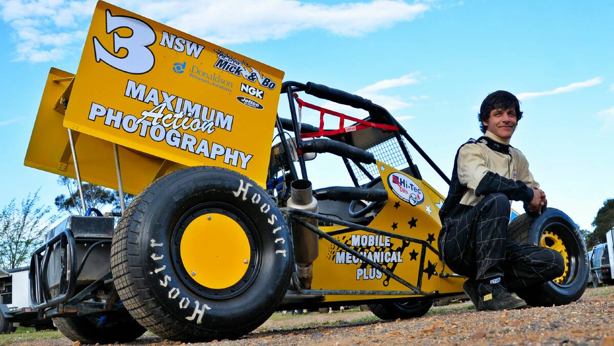 HOPEFUL: Cory Tatarko is looking forward to the Australian GP Midgets Title meeting at Goulburn Speedway on Saturday night and he is hoping the weather will stay fine. Photo by Mark Whitehead Maximum Action Photography.
