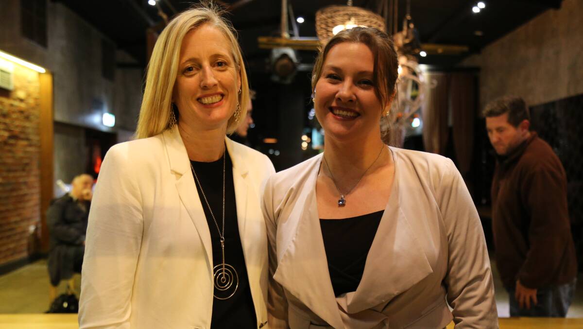 ACT Labor Senator Katy Gallagher with Hume Labor candidate Aoife Champion at Politics In The Pub on Monday | Photos: Brittany Murphy