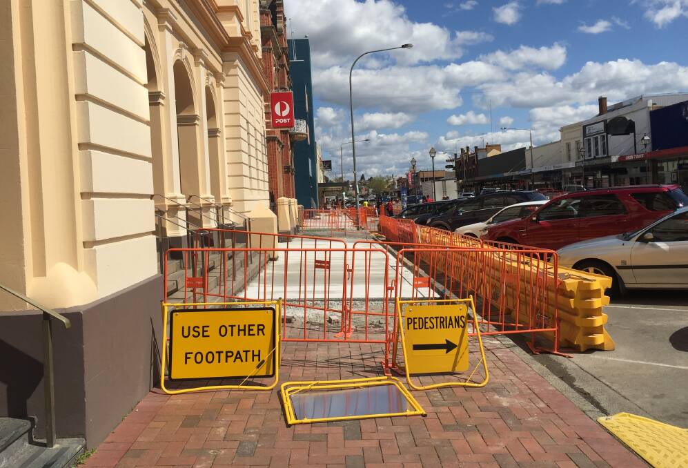 NEW WORK: A section of the CBD work currently being completed outside the Post Office.