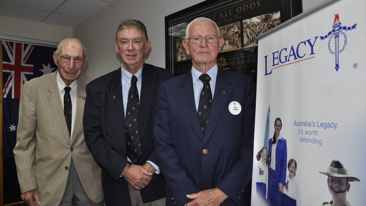 

MISSION OF CARE: Goulburn Legacy president Greg Seaman (right) and executive members John Broadhead and Lance Cooke are among 30 Legatees who look after the needs of war veterans’ families.
