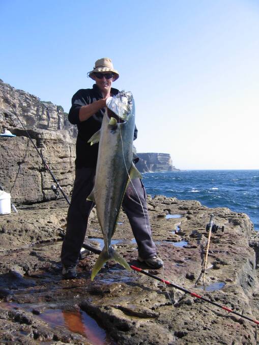BIG FISH: Peter Oberg loved fishing from the age of three and pursued the sport nearly every weekend. He was pictured here in 2006 with a Yellow Kingfish on Beecroft Peninsula at Jervis Bay. Photo courtesy Andrew Oberg.