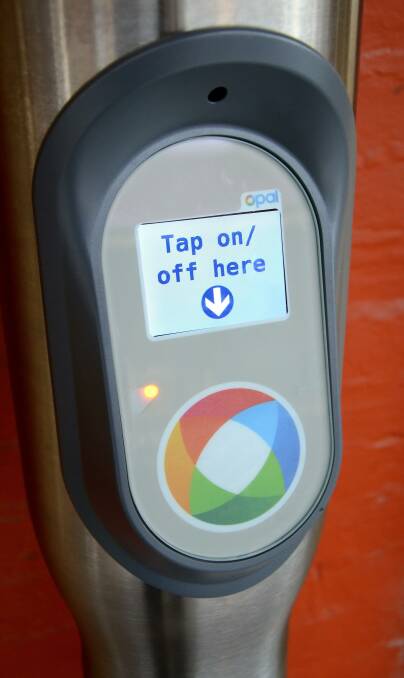 CARD TRICK: An Opal Card machine tap-on, tap-off point as already fitted to Goulburn railway station. Photo: Leon Oberg 