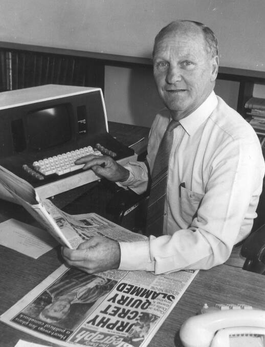 SIGNING OFF: The late Ray Leeson pictured on the day the Post publicised his upcoming retirement in August, 1988.
