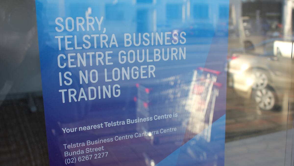 CLOSED: The former Telstra Business Centre building located on the corner of Auburn and Clifford Sts. Business enquiries will now be handled by the Telstra retail store in Goulburn Plaza and the Canberra Business Centre in Bunda St in Canberra’s CBD.