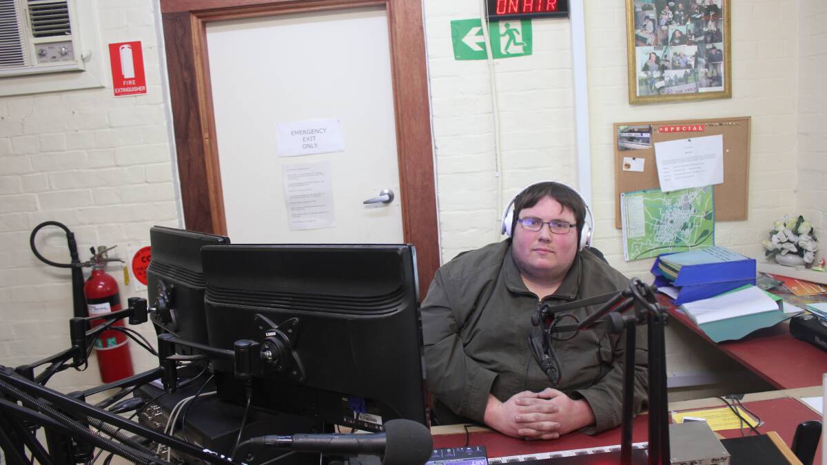 ON AIR: Goulburn Community Radio’s vice-president and assistant technician Bob Brewer during a recent broadcast 