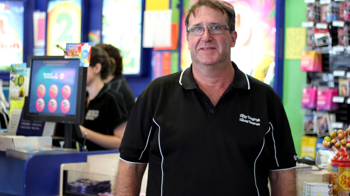 
BRAVE FACE: Market Place newsagent Peter Watt is concerned about the impact changes to NSW Lotteries might have on the industry.