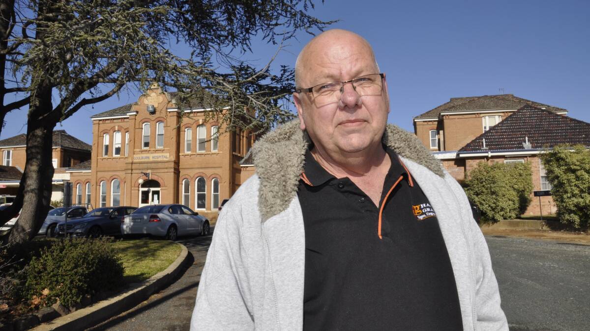 HURRY UP: Goulburn man Rod Kelly says he’s not impressed by MP Pru Goward’s latest newsletter updating people on what he maintains is slow progress on the Base Hospital’s upgrade.