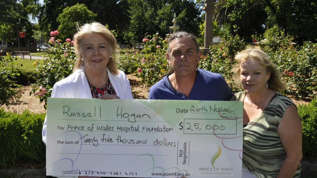 WHAT GOES AROUND…: Goulburn man Russell Hogan won $25,000 first prize in a raffle conducted by the Prince of Wales Hospital Foundation. CEO Leanne Zalapa (left) made a special trip to Goulburn on Monday to present the ‘cheque’ to Mr Hogan and wife, Anita.
